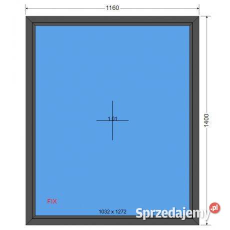Okno PCV FIX 1160 x 1400 116 x 140 ANTRACYT dolnośląskie Oleśnica sprzedam
