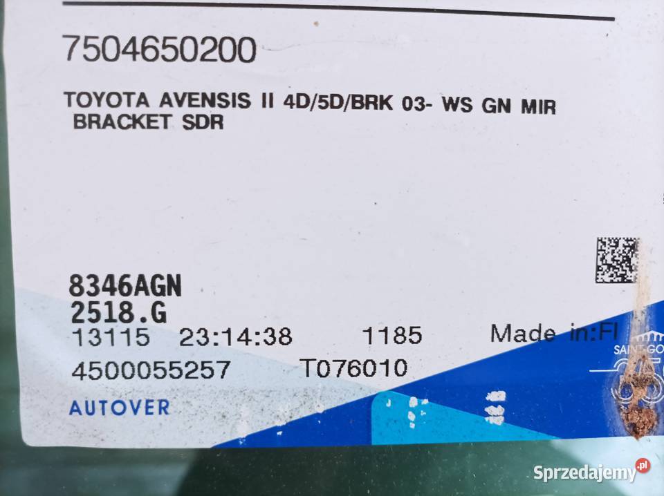 Szyba przednia Toyota Avensis 2003 wzwyż sprzedam