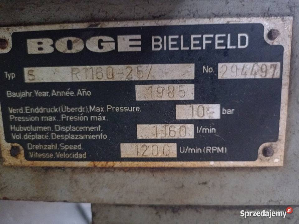 kompresor dwutłokowy Boge 1160 lmin Brzesko