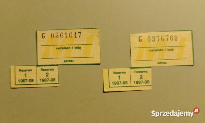 KARTKI żywnościowe PRL zaopatrzenia MI z Oborniki