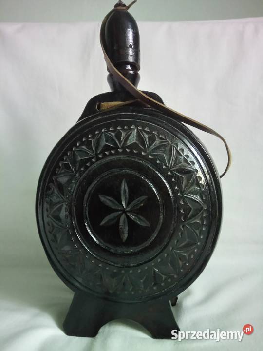 Ozdobny bukłak karafka drewno Rumunia vintage Warszawa