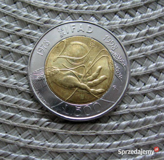 Włochy 500 Lirów 1998r 20 Rocznica IFAD Kalisz