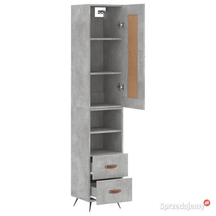 Wysoka szafka szarość betonu 345x34x180 Warszawa