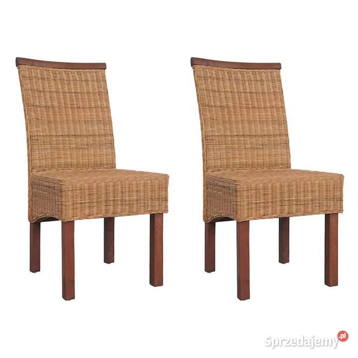 vidaXL Krzesła stołowe 2 brązowe naturalny Krzesła Warszawa