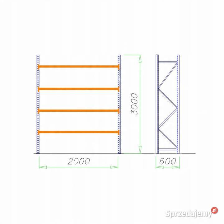 REGAŁ MAGAZYNOWY METALOWY WYTRZYMAŁY MRTK43 Sopot