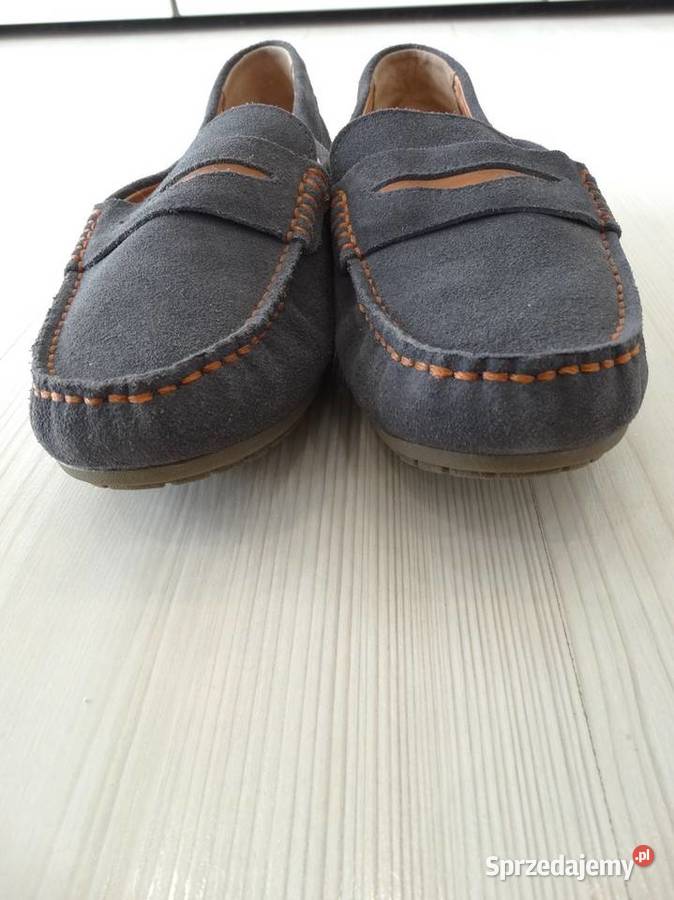 Buty Mokasyny Skórzane Skóra Naturalna Szare podlaskie Łomża