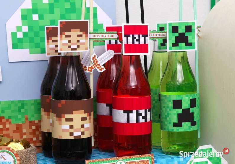 Minecraft szablony słodki stół urodziny