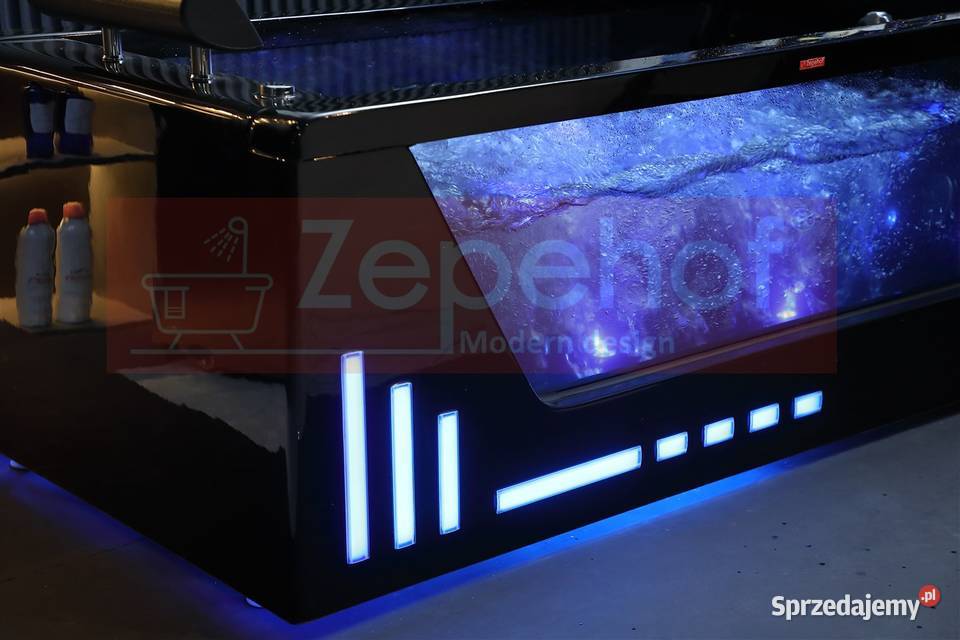 Czarna wanna z hydromasażem BC607 Schwarz Grabówka