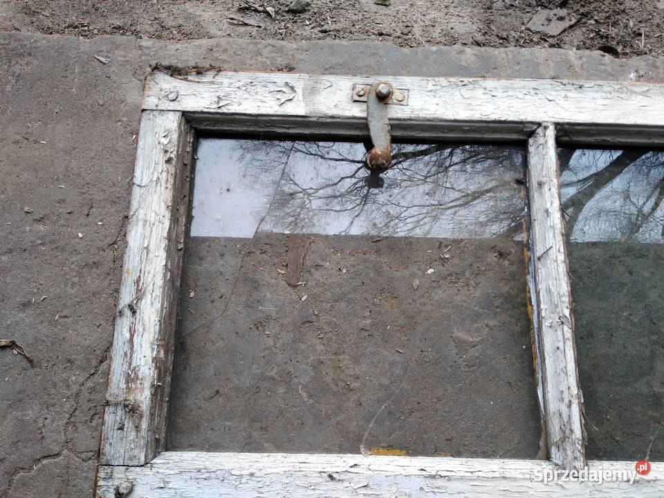 Stara drewniana podwójna rama okienna ramka okno Dąbrowa Górnicza