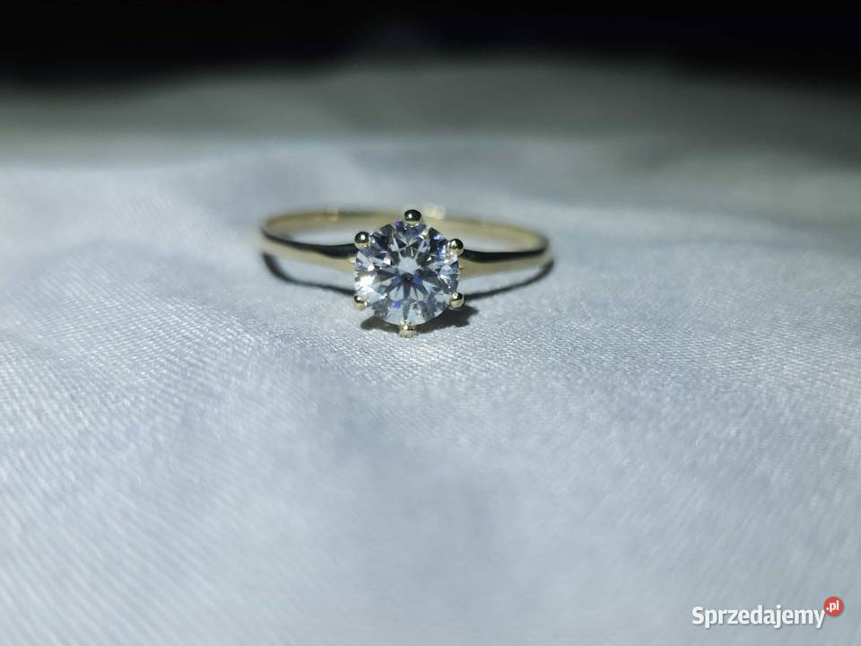 Nowy Pierścionek Złoty z Diamentem 14k 585 z Kraków