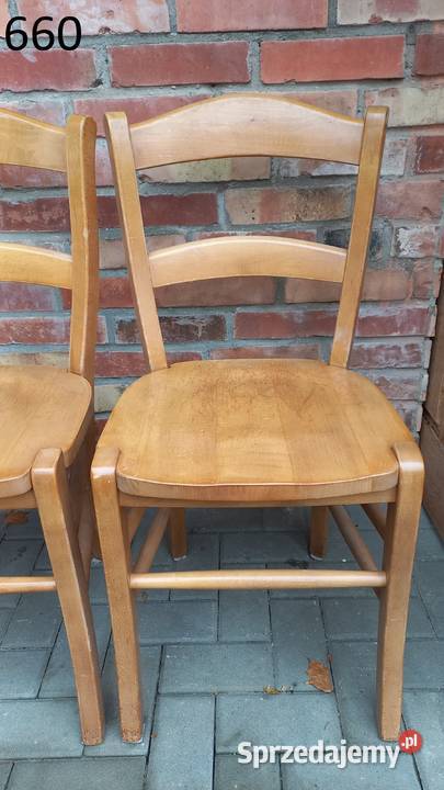 Krzesła dębowe drewniane 4 rustykalne twarde Gawroniec