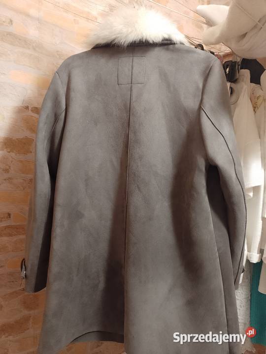 40L RIVER ISLAND Płaszcz z futrzanym kołnierzem Kraków sprzedam