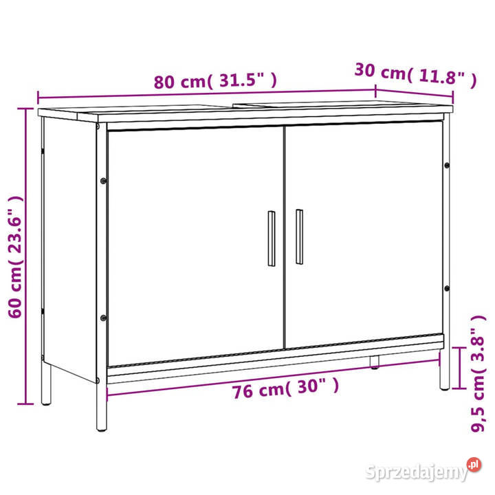 Szafka pod umywalkę szary dąb sonoma 80x30x60 Warszawa