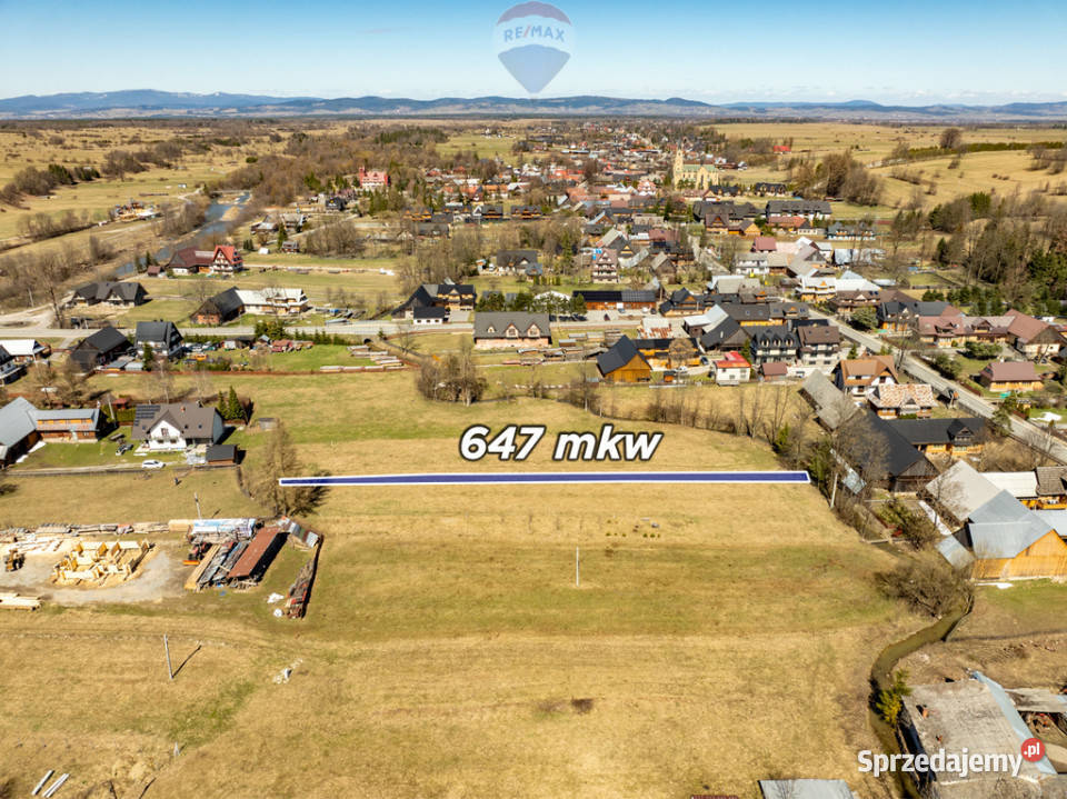 DZIAŁKA BUDOWLANA CHOCHOŁÓW 647m2 Sprzedaż Chochołów