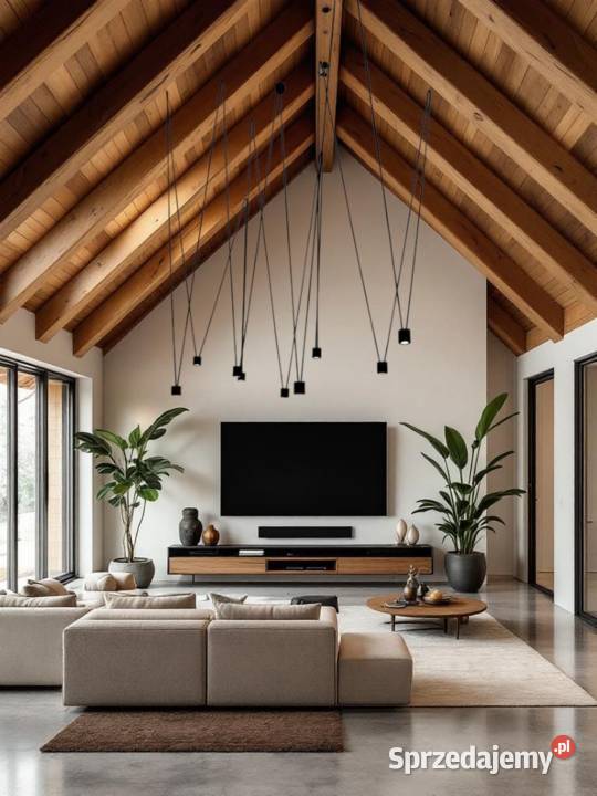 Długa lampa wisząca do wysokich pomieszczeń Rzeszów