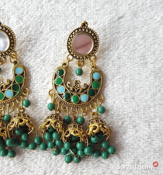 Kolczyki indyjskie jhumka boho hippie etno złoty zachodniopomorskie Szczecin