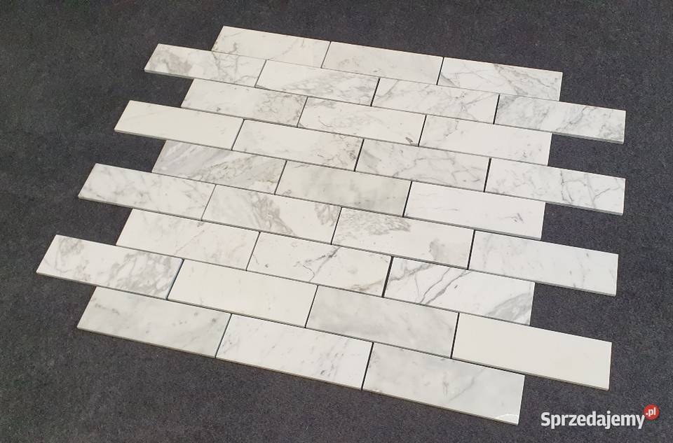 Mozaika Bianco Calacatta poler cegiełka dolnośląskie Bielawa