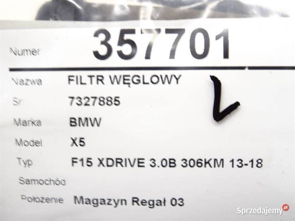 FILTR WĘGLOWY BMW F15 7327885 30 306 1318 Kabinowe