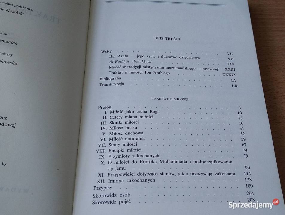 Traktat o miłości Ibn Arab pomorskie Gdańsk sprzedam