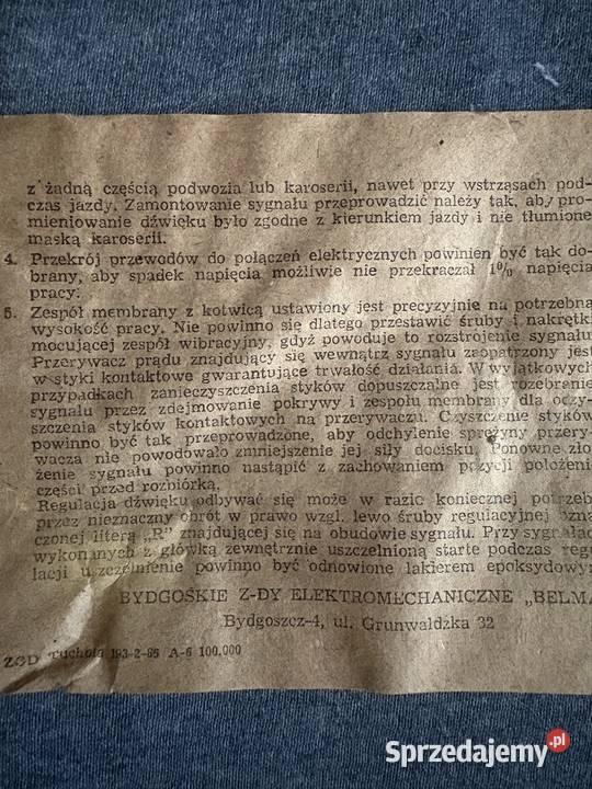 Klakson Belma 12v Gościeradz