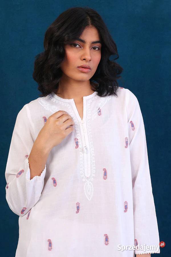 Długa tunika biała 3XL 46 bawełna sukienka Szczecin
