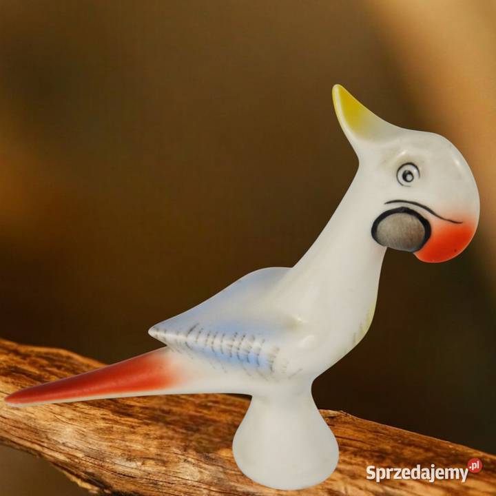 look papuga kakadu Hollohaza pikasy lata 70te Porcelana i szkło mazowieckie Pomiechówek sprzedam