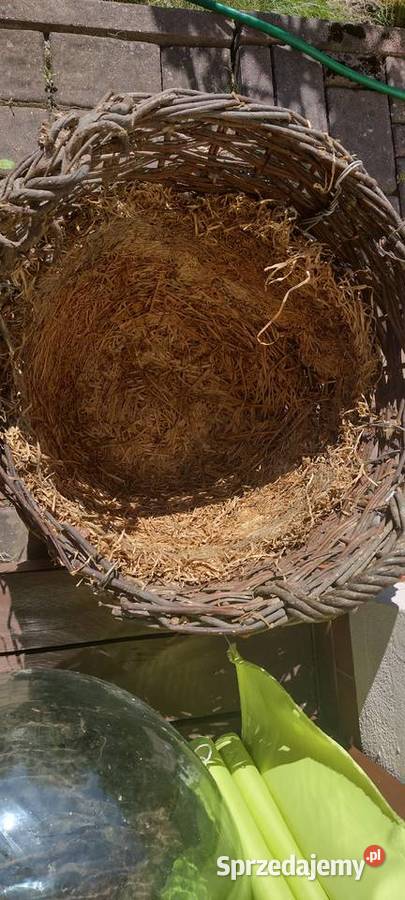 Gąsior dymion butla na wino z koszem Kraków