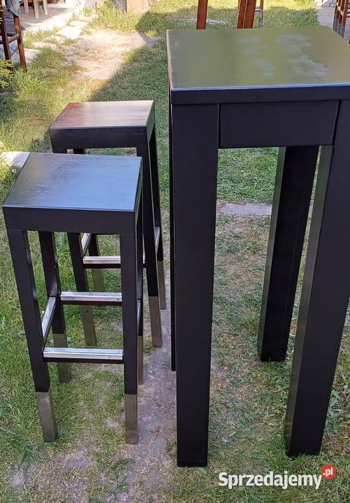 Stół barowy drewniany czarny bufet bar mazowieckie