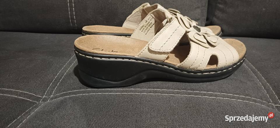 Klapki na kotornie skórzane 40 Nisko