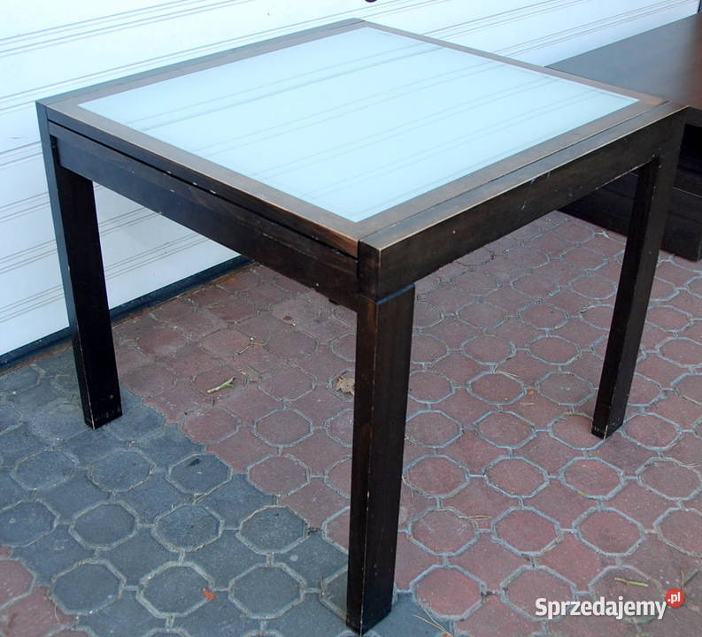 Prostokątny rozkładany szklany drewniany stół 74cm Warszawa