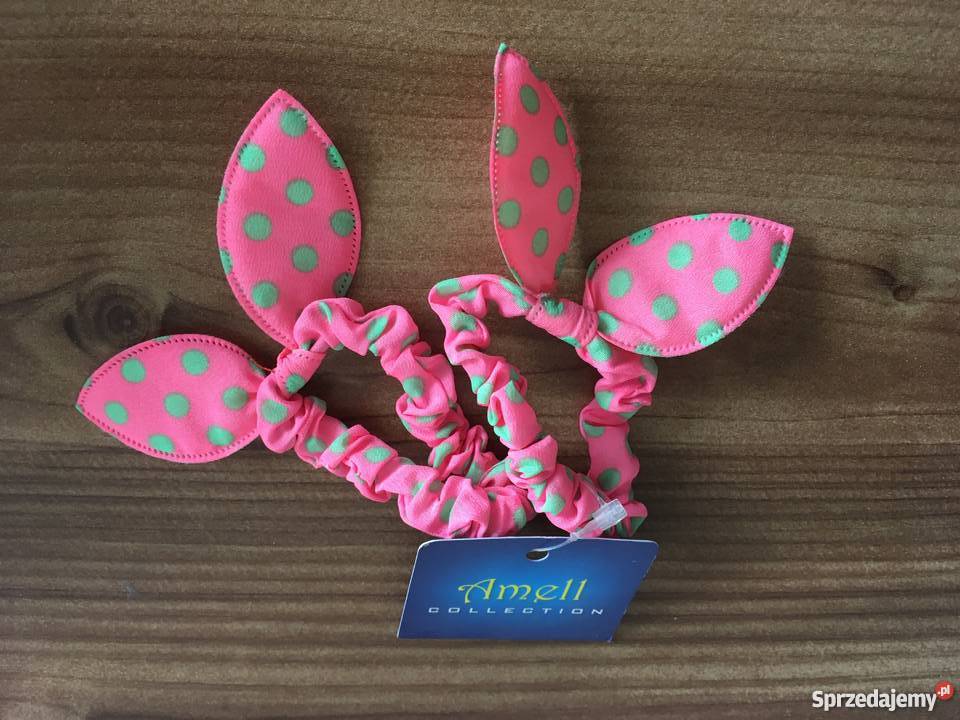NOWE Gumka do włosów różowa neonowa w kropki 2 Warszawa