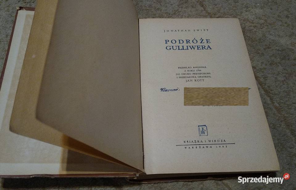 Podróże Gulliwera Jonathan Swift 1952 fantasy Proza i poezja Gdańsk sprzedam