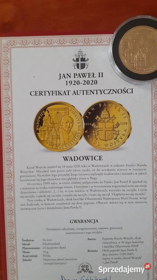Komplet medali złoty i pozłacane 100 rocznica dolnośląskie Ziębice