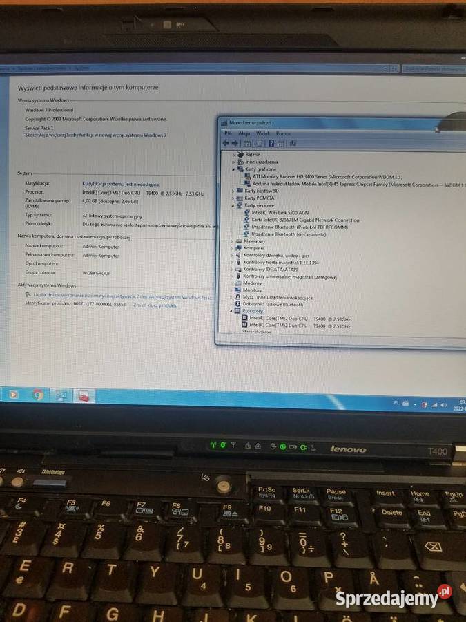 Lenovo ThinkPad T400 Liczba rdzeni 2 Rymanów