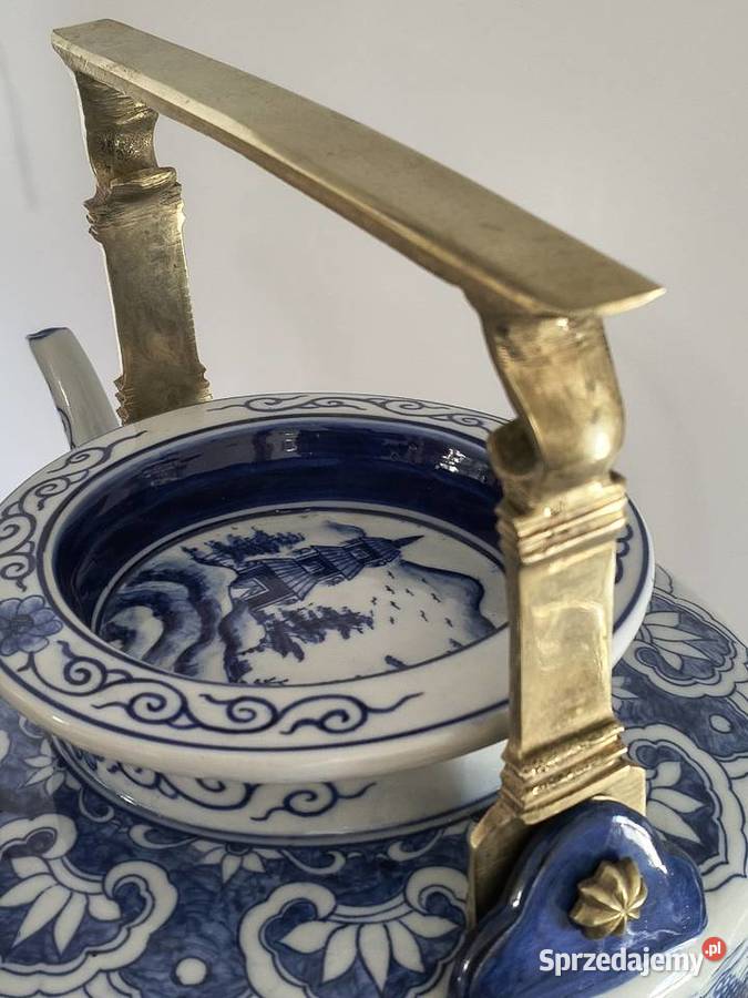 Dzban dekoracyjny porcelit wypalany szkliwiony Szczecin