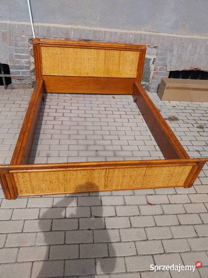 Stylowe łóżko art deco rattan lata 192030 Borek Wielkopolski