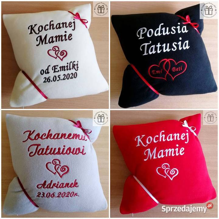 Prezent DZIEŃ MATKI mamy OJCA poduszka z haftem Toruń