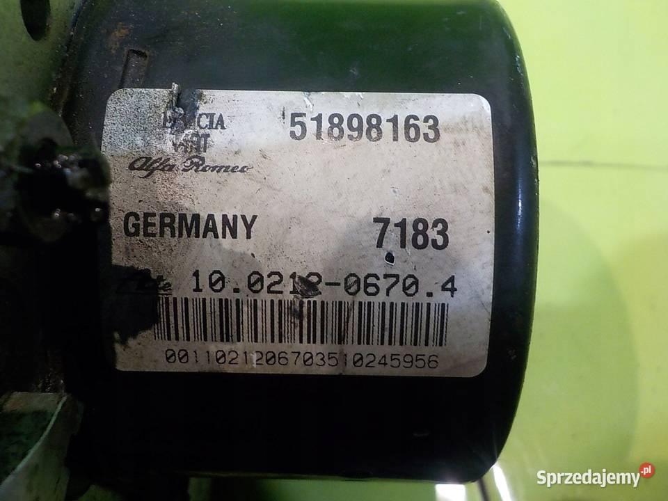 ALFA ROMEO GIULIETTA 20 JTDM 11r pompa ABS osobowe mazowieckie Suków