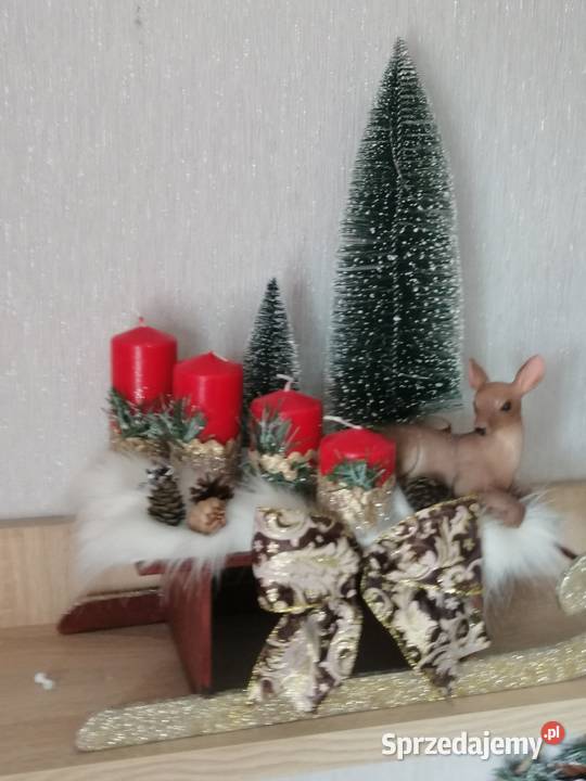Stroik świąteczny Bożo Narodzeniowy na saniach Katowice