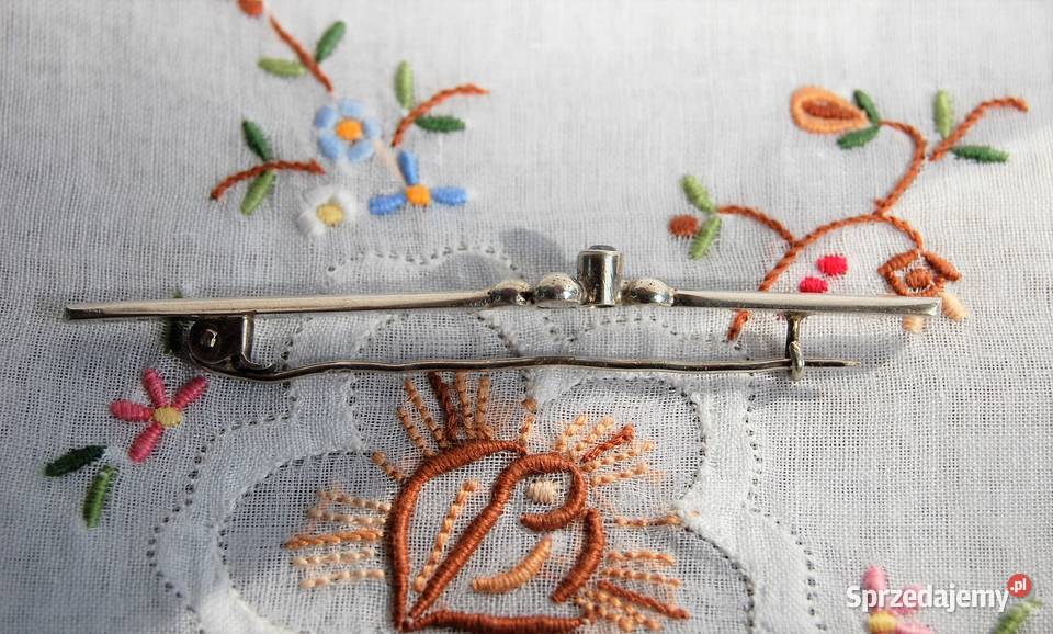 Stara broszka błękitny topaz srebro Warmet PRL sprzedam