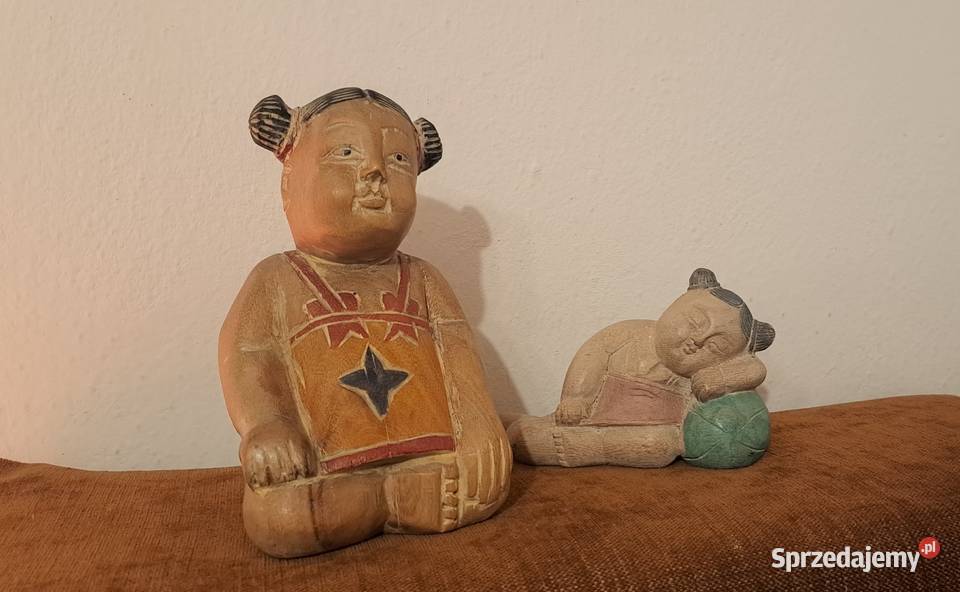 piękne drewniane figurki Japonka i Chinki Warszawa