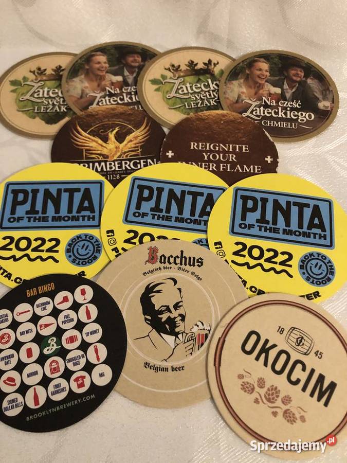 podkładki okrągłe pod szklanki czy kufle do piwa Zegrze