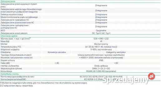 Zestaw Magazyn Inwerter LV 15 kW 1608 kWh sprzedam