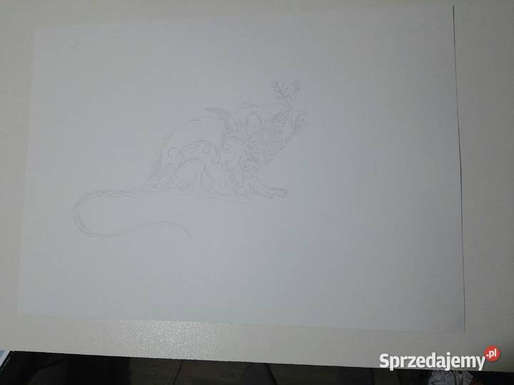 Rysunek szczury cienkopis blok tech A3 250 gm2 Warszawa