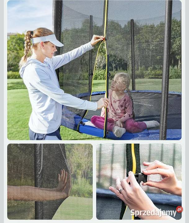 Trampolina ogrodowa 305 czarnoniebieska siatka lubuskie Gorzów Wielkopolski