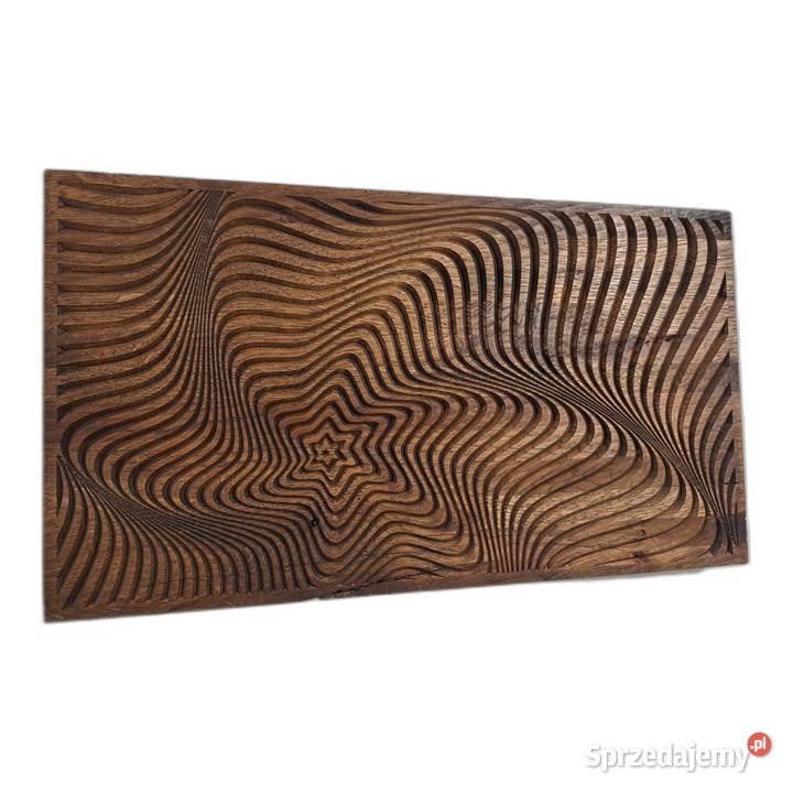 Abstrakcyjna dekoracja z drewna hipnotyczny wzór