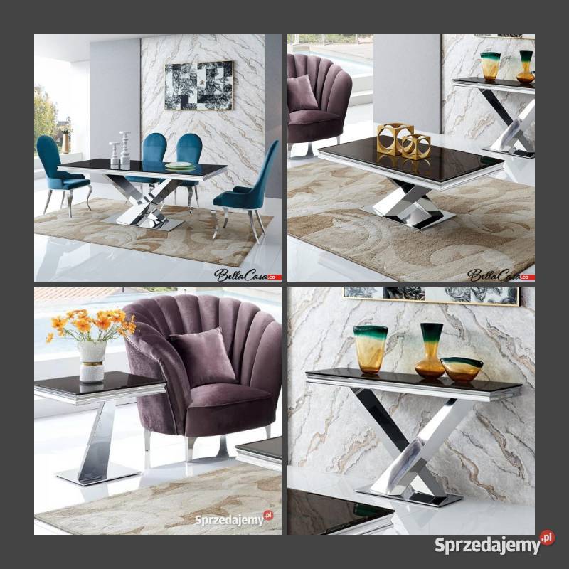 Zestaw mebli glamour Cameron stół ława stolik Warszawa