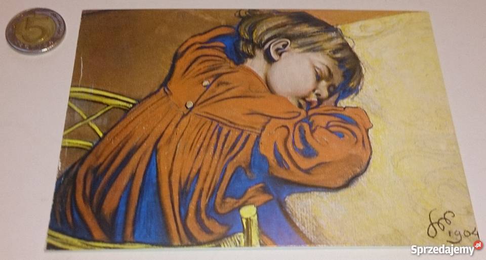 Pocztówka rozkładana Stanisław Wyspiański Śpiący Rogoźnik sprzedam