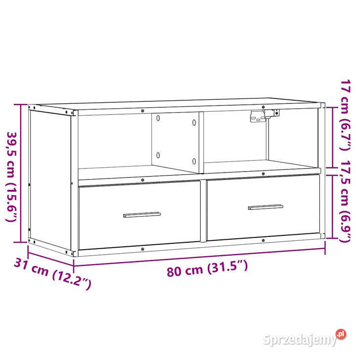 Szafka pod telewizor dąb sonoma 80x31x395 Szafki Warszawa