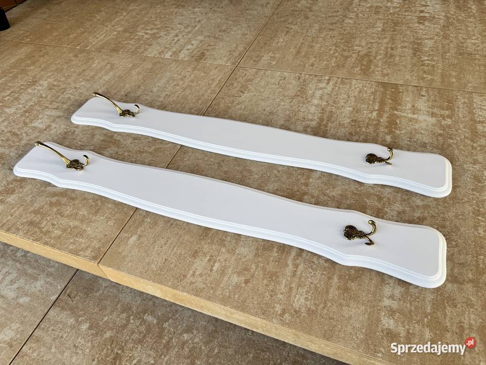 Wieszaki 2 sztuki na ścianę białe stylowe retro Garwolin